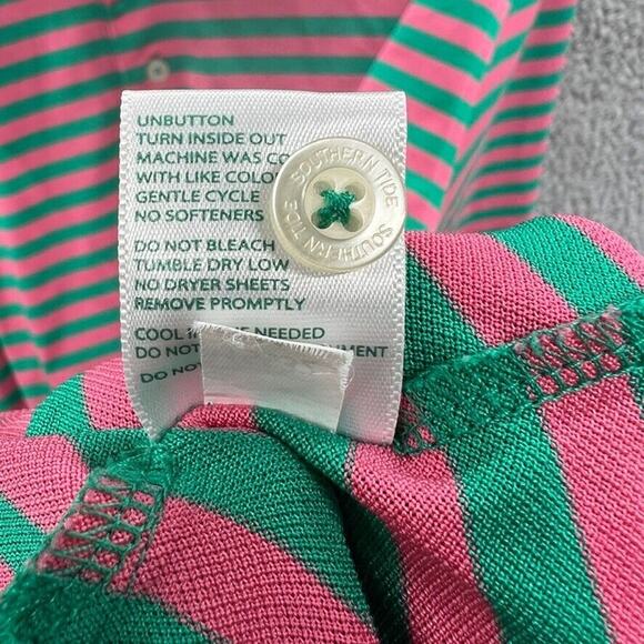 Southern Tide Mens Performance Golf Polo Shirt Medium Short Sleeve Striped - Picture 12 of 15